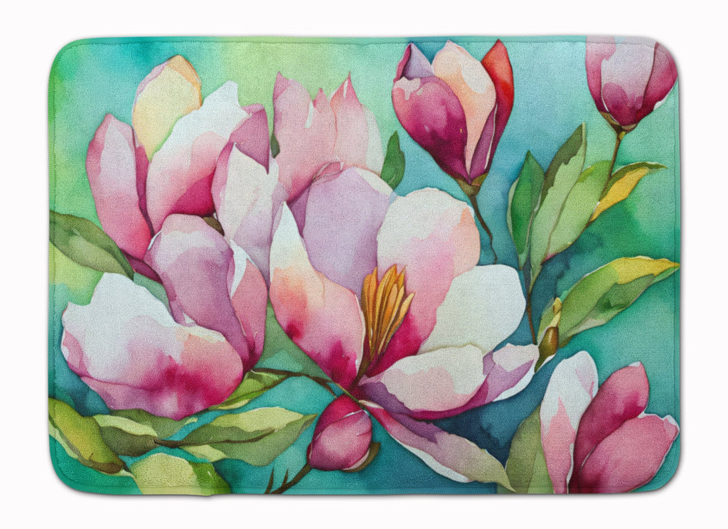 Louisiana Magnolias in Watercolor Memory Foam Kitchen Mat