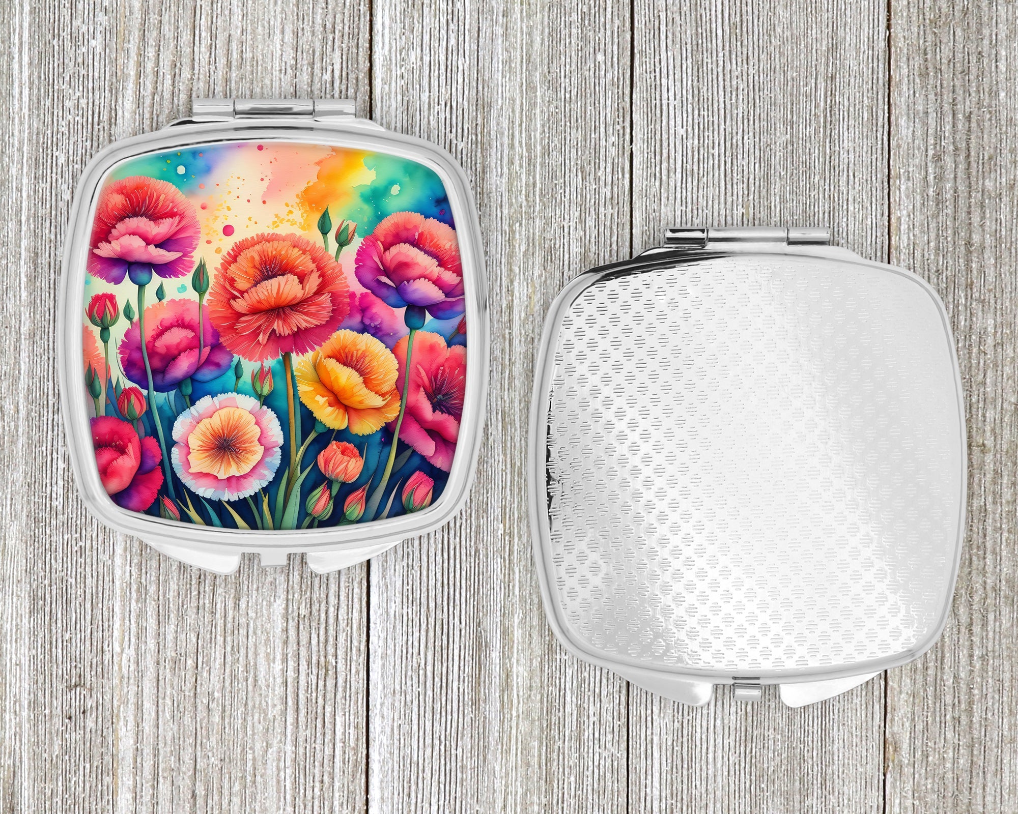 Colorful Carnations Compact Mirror