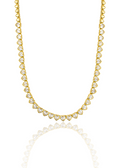 5mm Heart Bezel CZ and Plain Heart Tennis Necklace / Bracelet (H102)(I451)