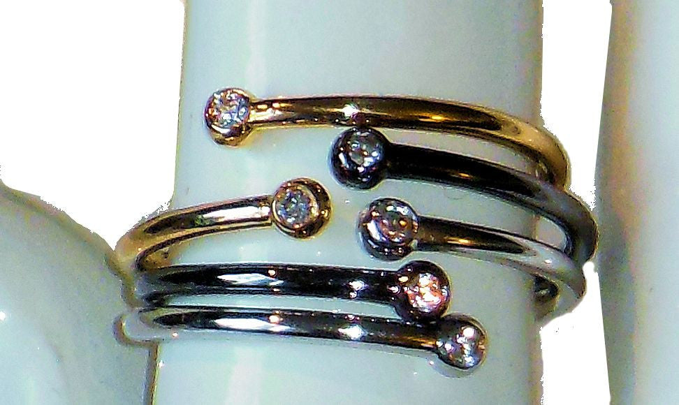 Diamond Dot Stacking Ring- 18K gold