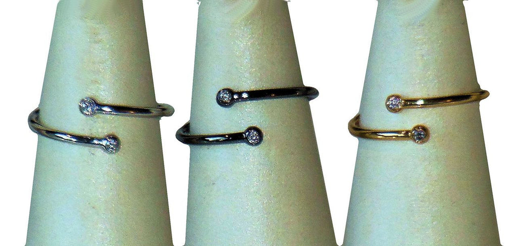 Diamond Dot Stacking Ring- 18K gold