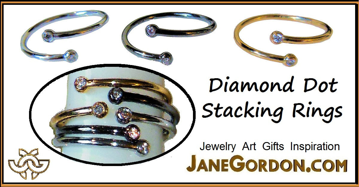 Diamond Dot Stacking Ring- 18K gold