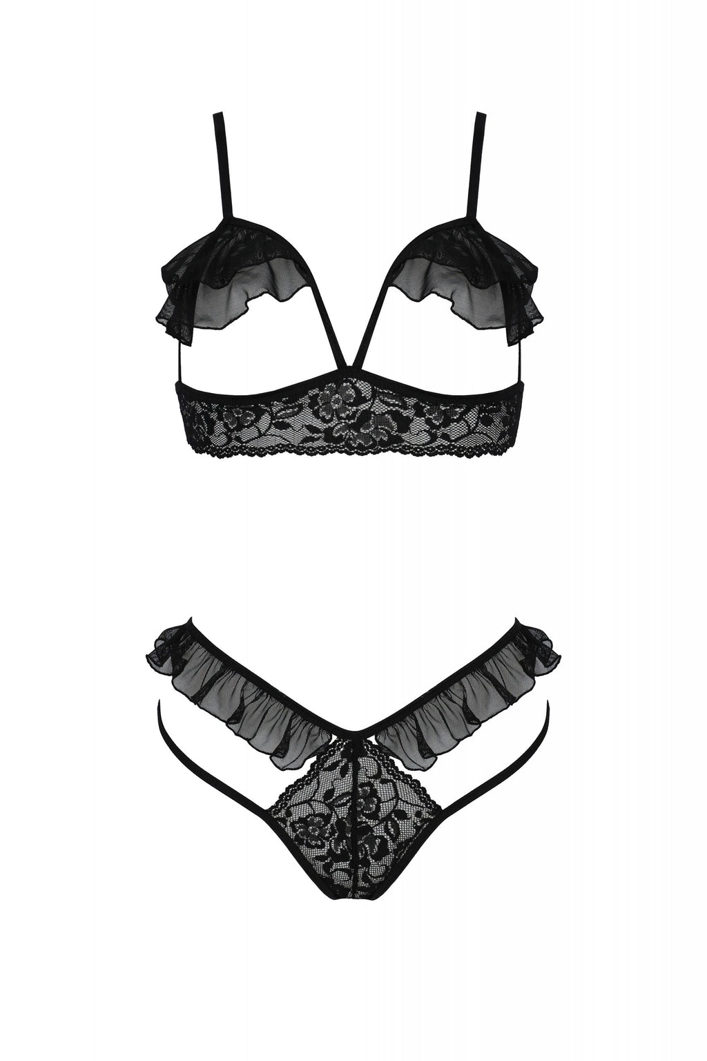 Sexy Open Cup Bra & Sheer Lace String Passion Dolly