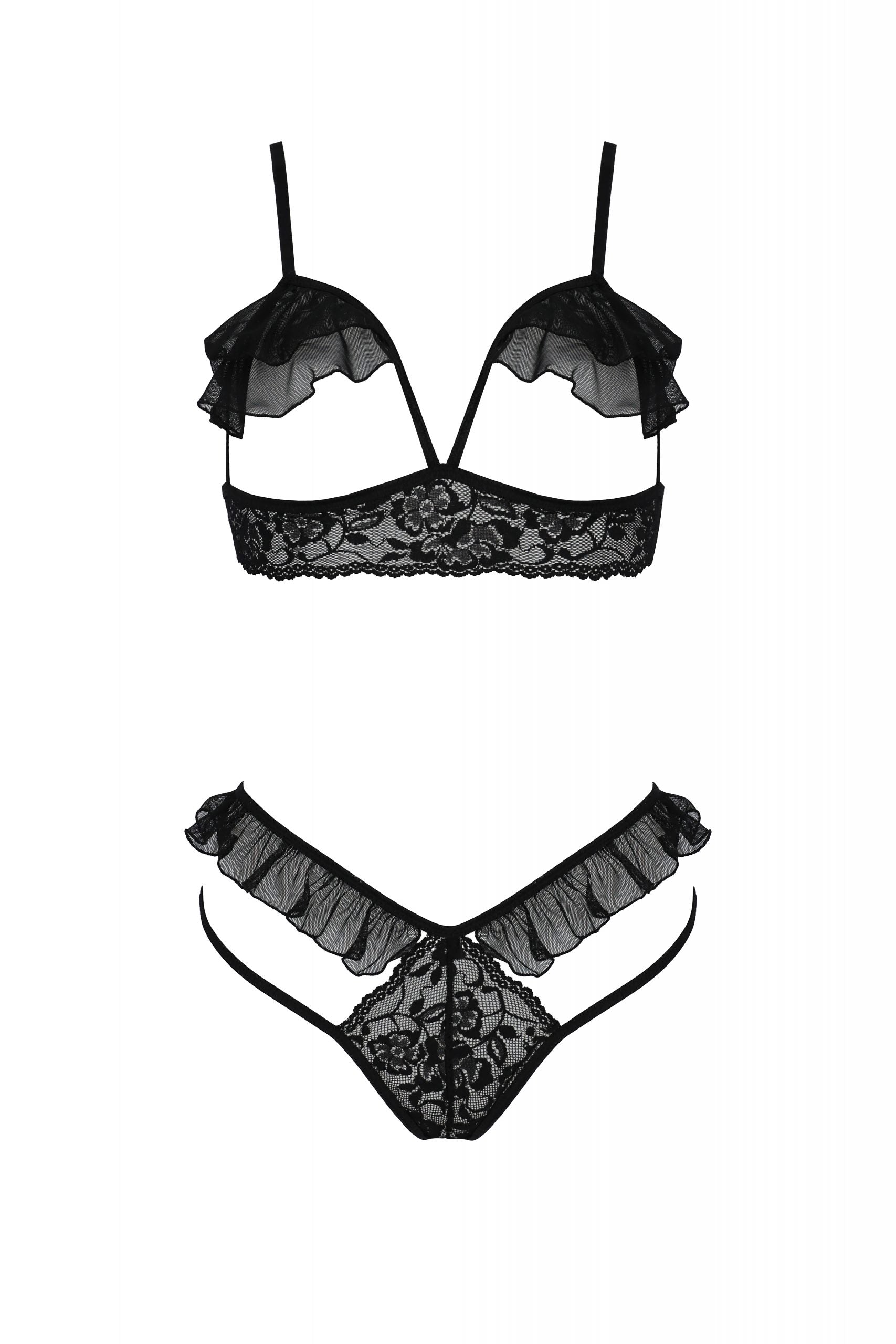 Sexy Open Cup Bra & Sheer Lace String Passion Dolly