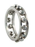 Crown Stacking Ring-Hugging dots-18K Gold & Diamonds- Narrowest Version
