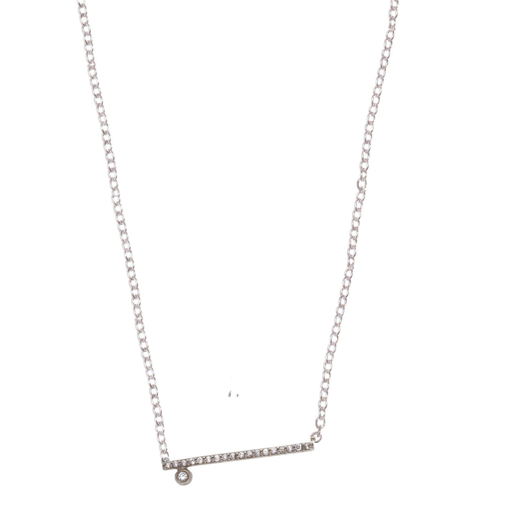 Dot & Line Necklace- 18K Gold with Diamonds