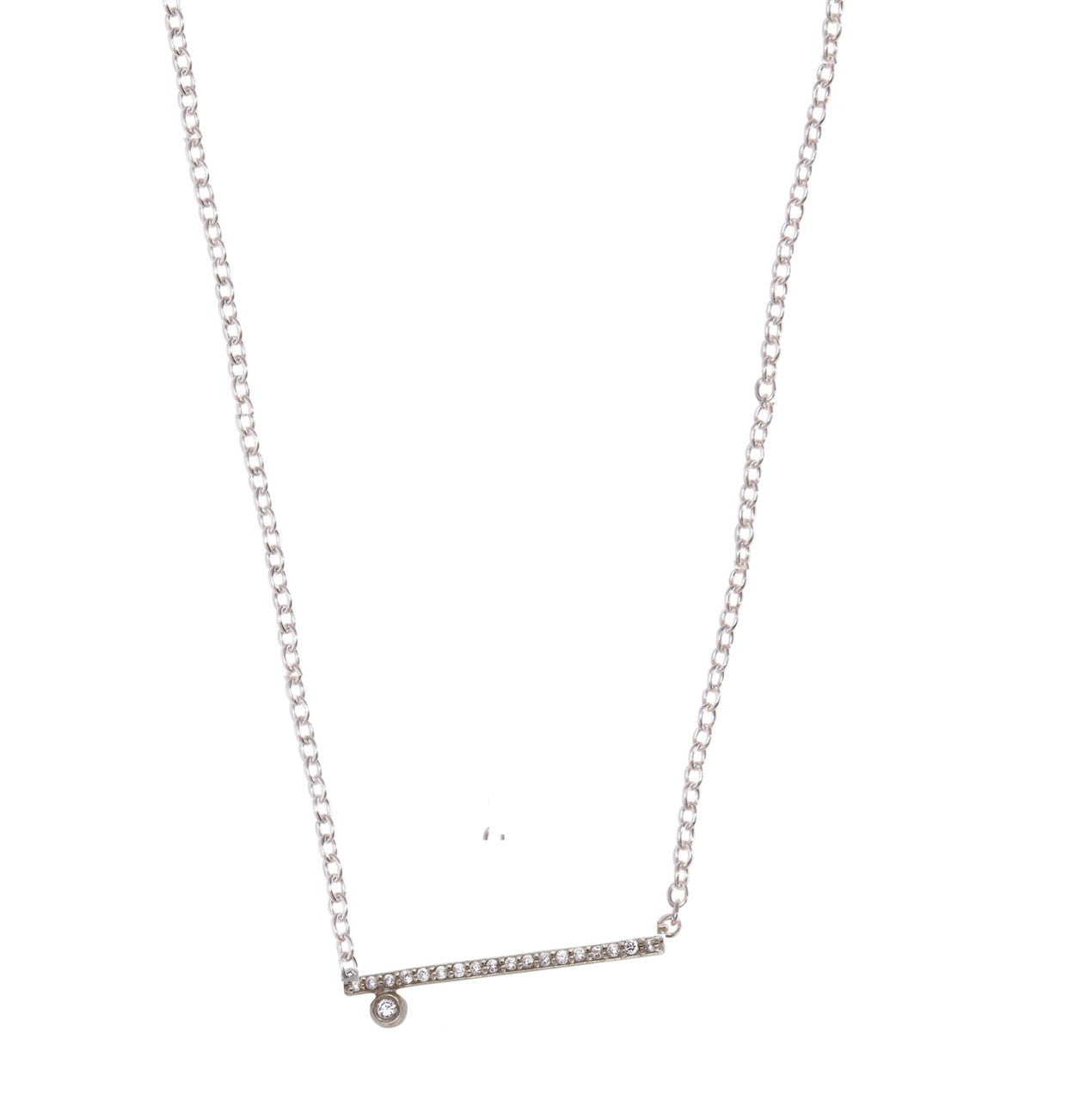 Dot & Line Necklace- 18K Gold with Diamonds