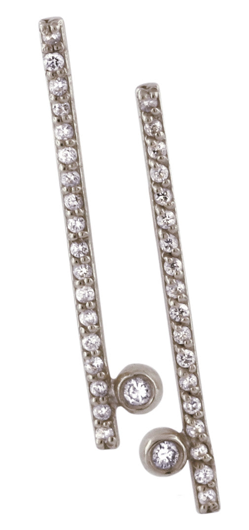Dot & Line Necklace- 18K Gold with Diamonds