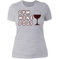 Ladies' Boyfriend T-Shirt Gym, Wine, Dogs