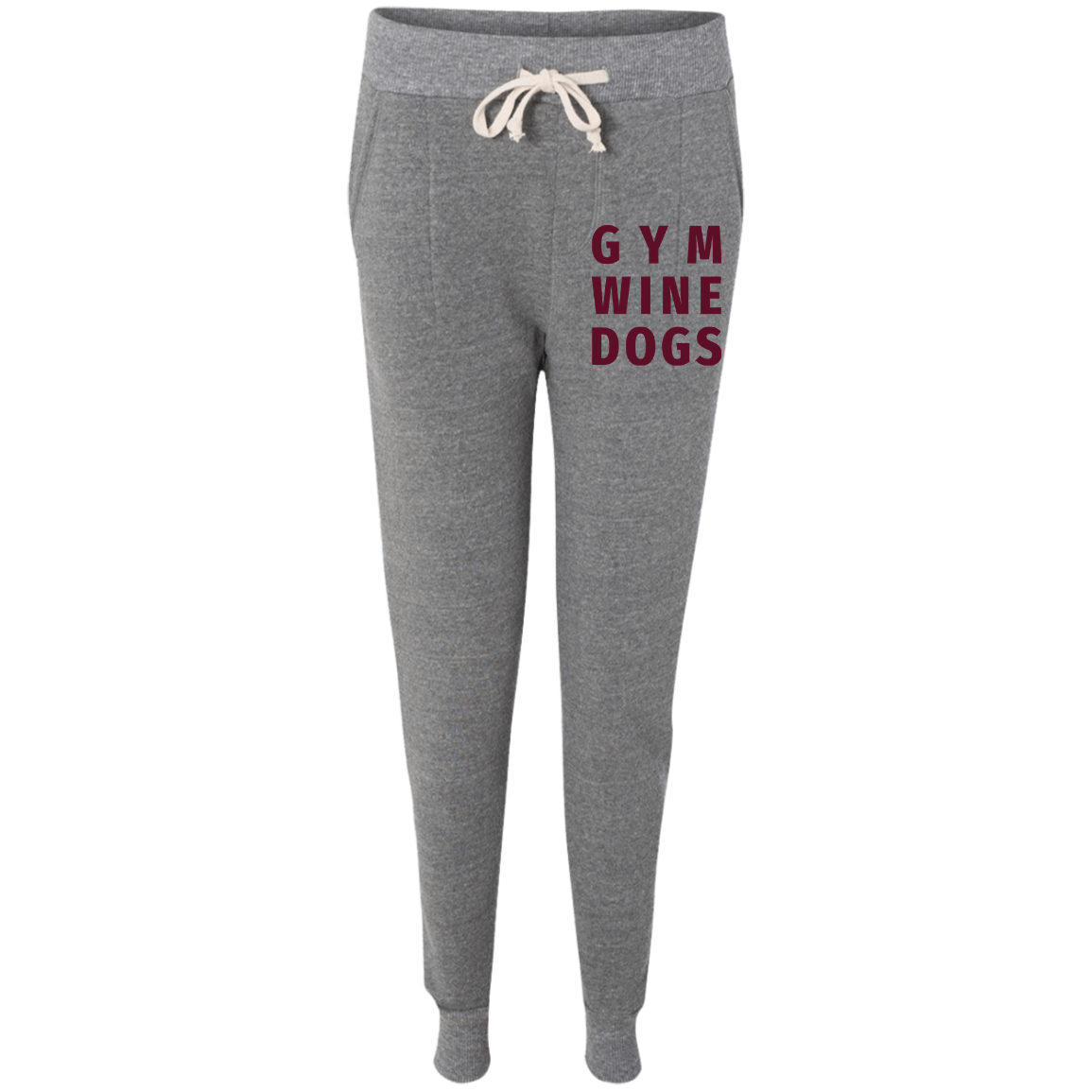 Ladies' Fleece Jogger Gym, Wine, Dogs