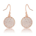 .6 Ct Elegant CZ Rose Gold Plated Disk Earrings