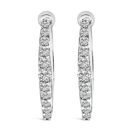 10K Gold 1/4 Cttw Lab Grown Diamond Heart Shaped Huggy Hoop Earrings