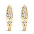 10K Gold 1/5 Cttw Lab Grown Diamond Three Stone Huggie Hoop Earrings