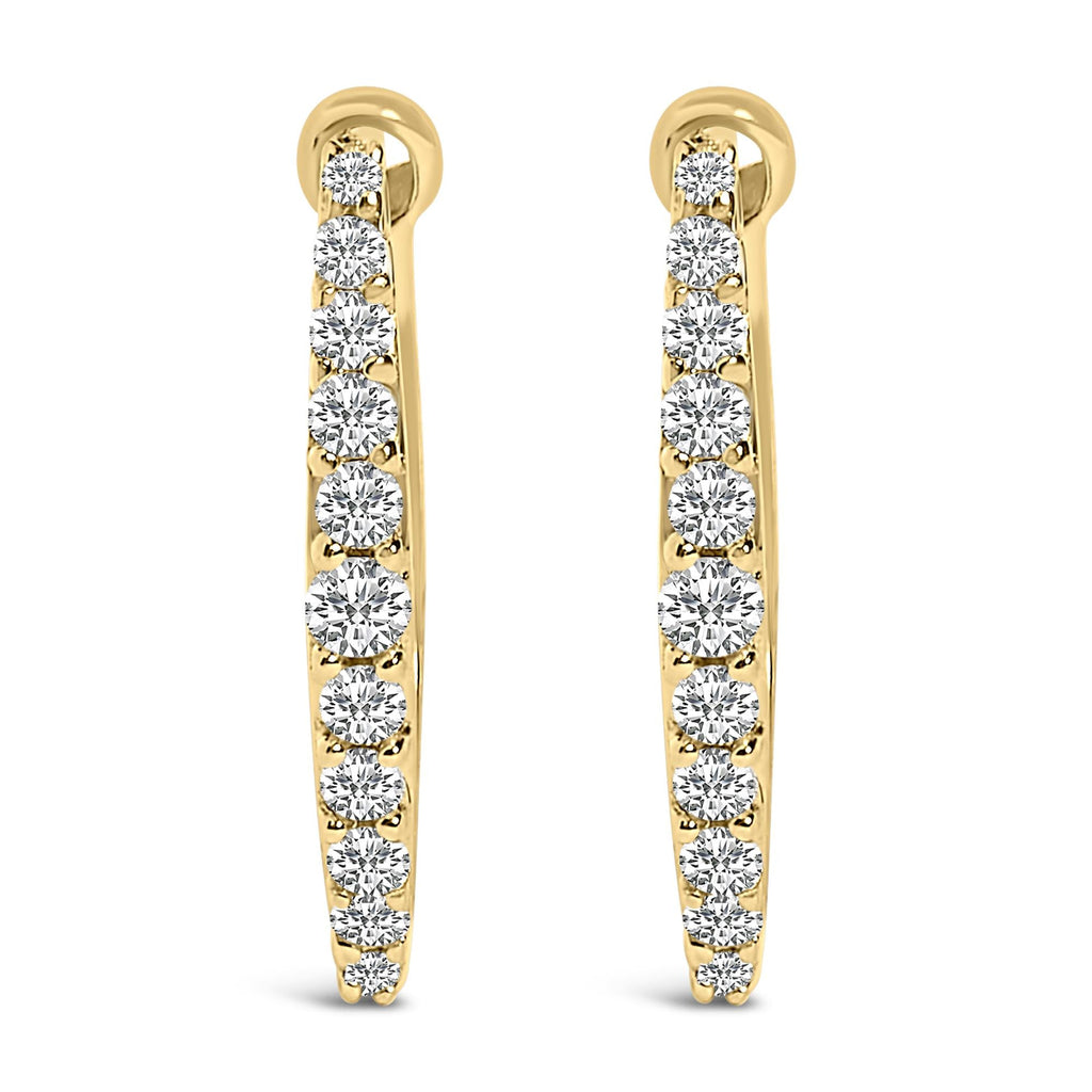 10K Gold 1/4 Cttw Lab Grown Diamond Heart Shaped Huggy Hoop Earrings