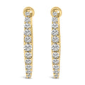10K Gold 1/4 Cttw Lab Grown Diamond Heart Shaped Huggy Hoop Earrings