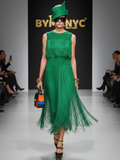 Emerald Kinetic Fringe Dress • TRIBECA New Collection BYMANYC ® New York-0