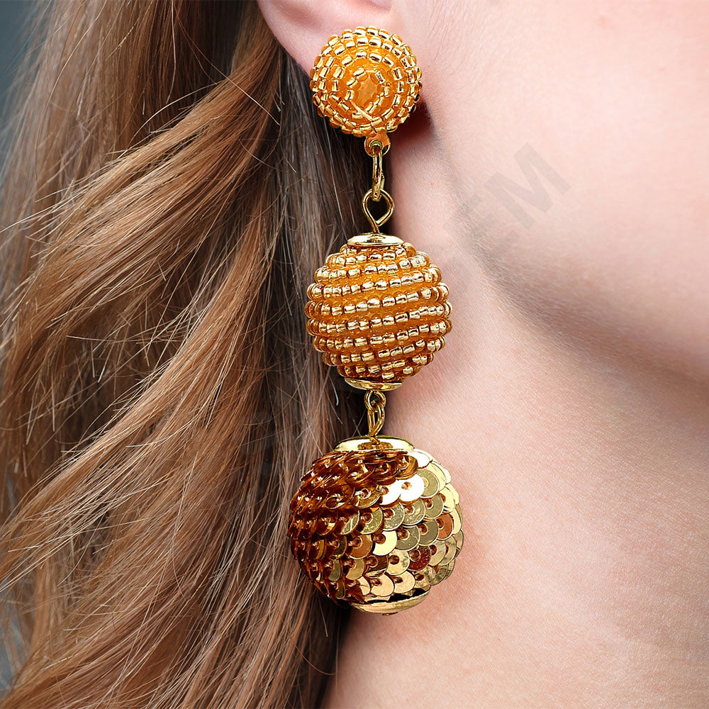 Colorful Beaded Earrings,Hoop Dangle Earrings, Bohemia Drops Earrings, Tassel Earrings FER1027-4