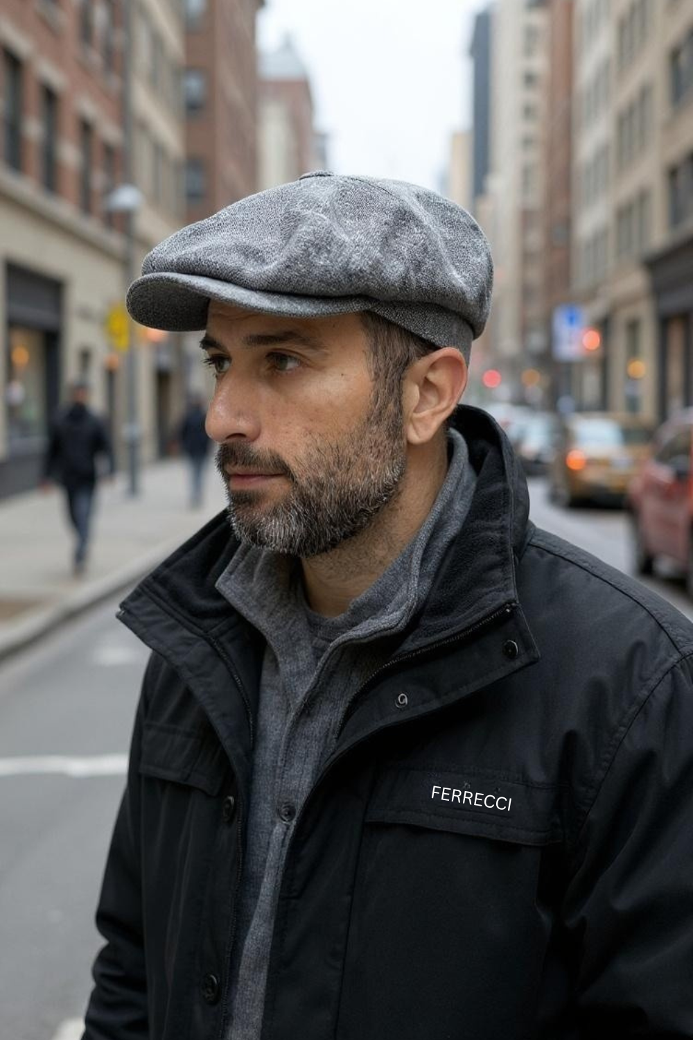 Classic Premium Wool Grey Newsboy Hat-2