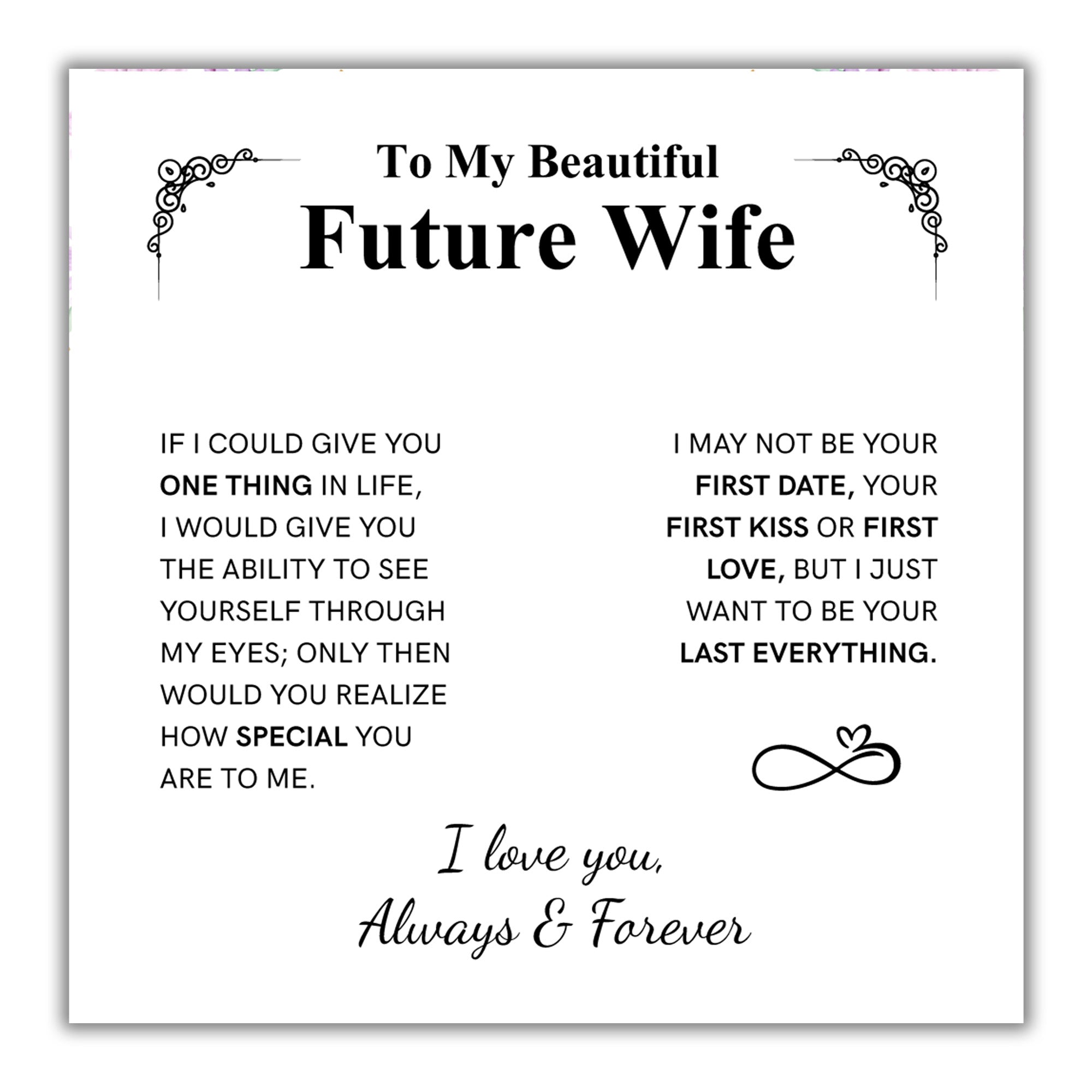 TRYNDI™ To My Beautiful Future Wife Love Knot Necklace With Authentic Swarovski Crystals