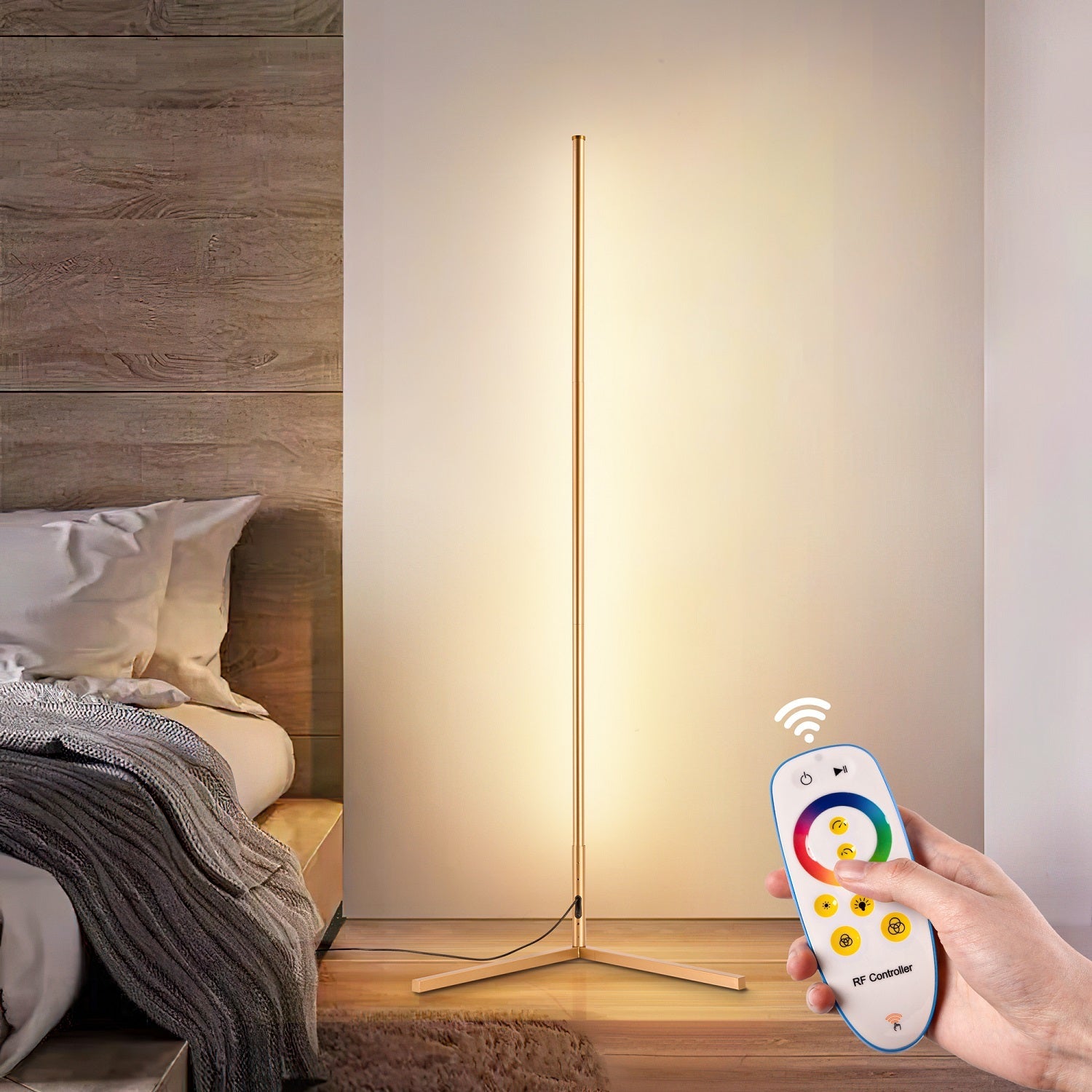 RGBCW Golden Corner Floor Lamp