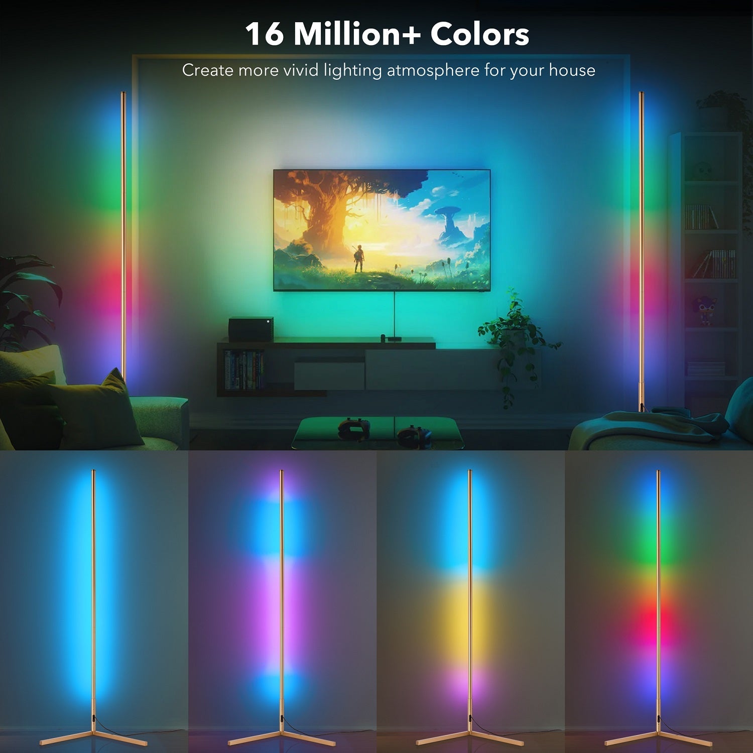 RGBCW Golden Corner Floor Lamp
