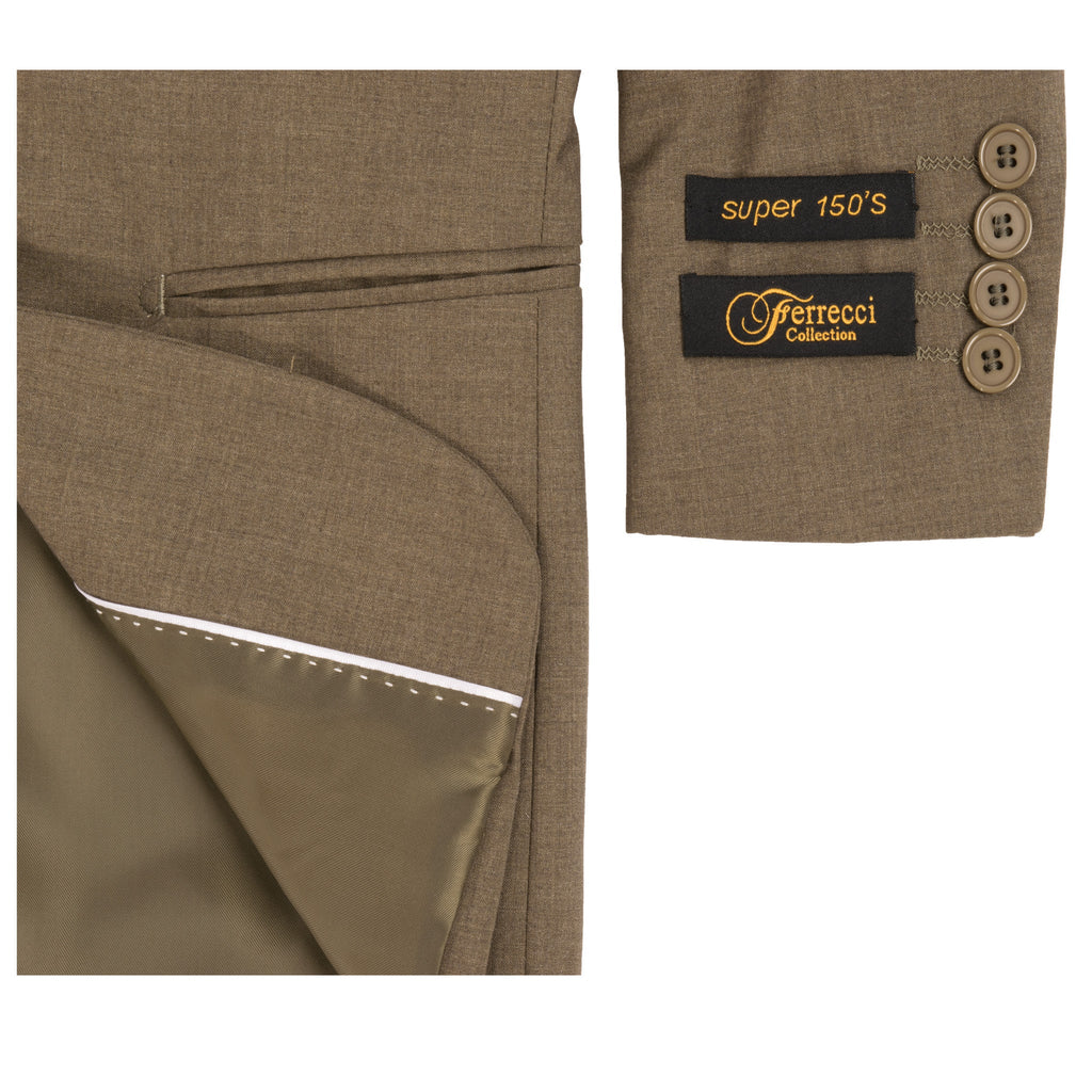 Boys Premium Brown Green 2pc Suit