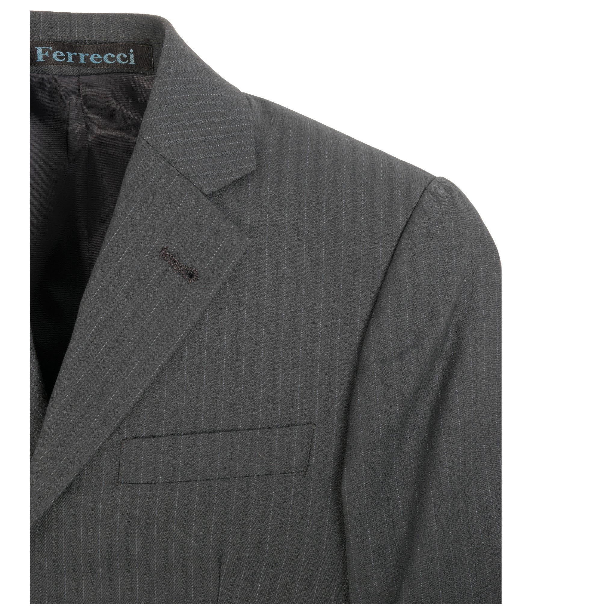 Boys Premium Grey Green Striped 2pc Suit