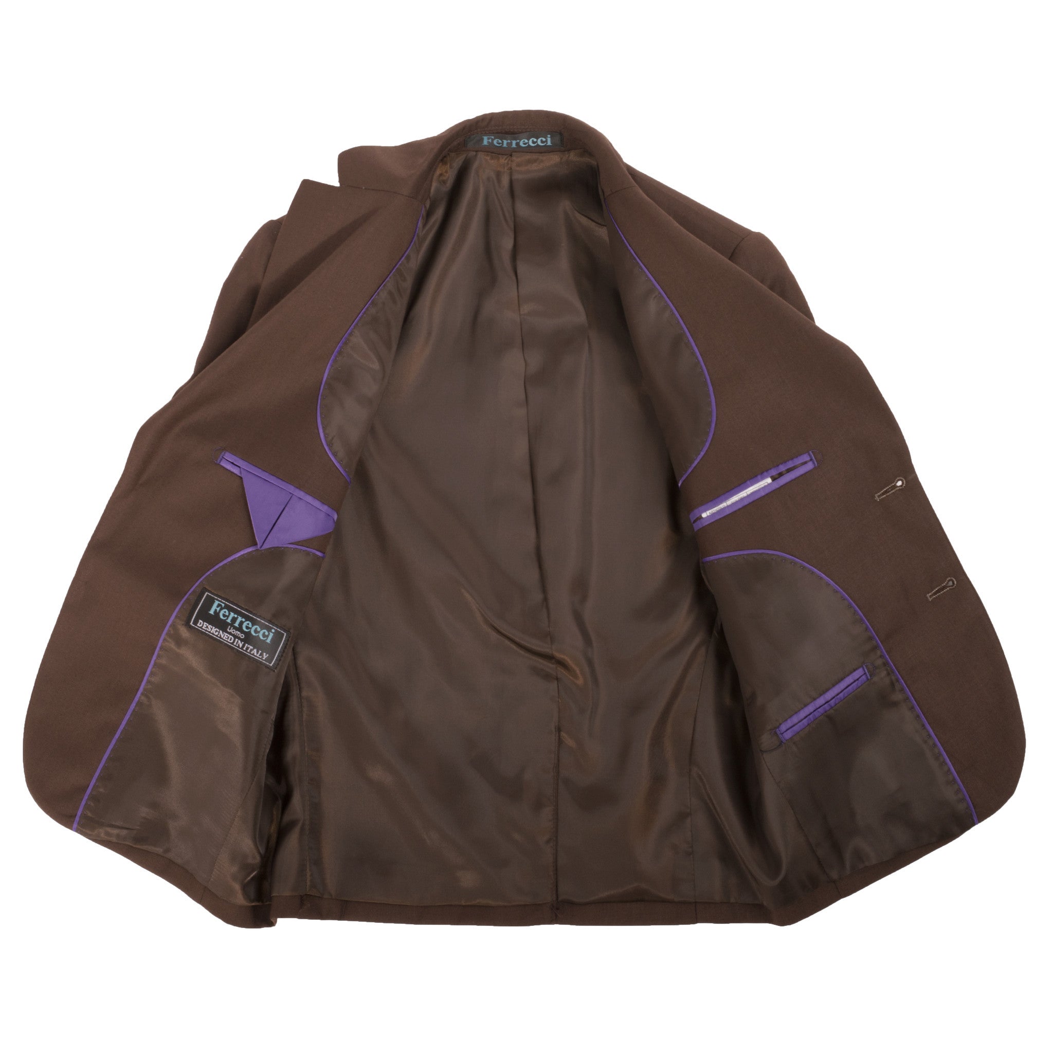 Boys Premium Chocolate Brown 3pc Vested Suit