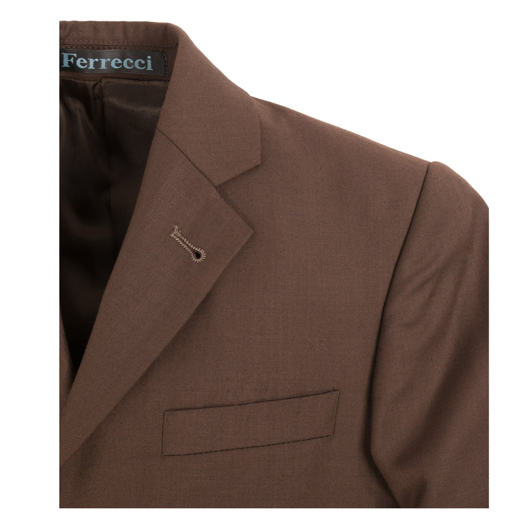 Boys Premium Chocolate Brown 3pc Vested Suit