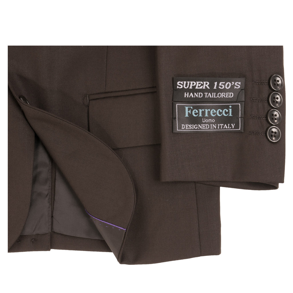 Boys Premium Coffee Brown 3pc Vested Suit
