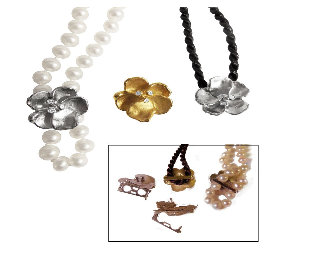 Metal Petals- Drop Earrings-14K Gold
