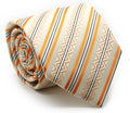 Mens Dads Classic Yellow Striped Pattern Business Casual Necktie & Hanky Set H-9-0