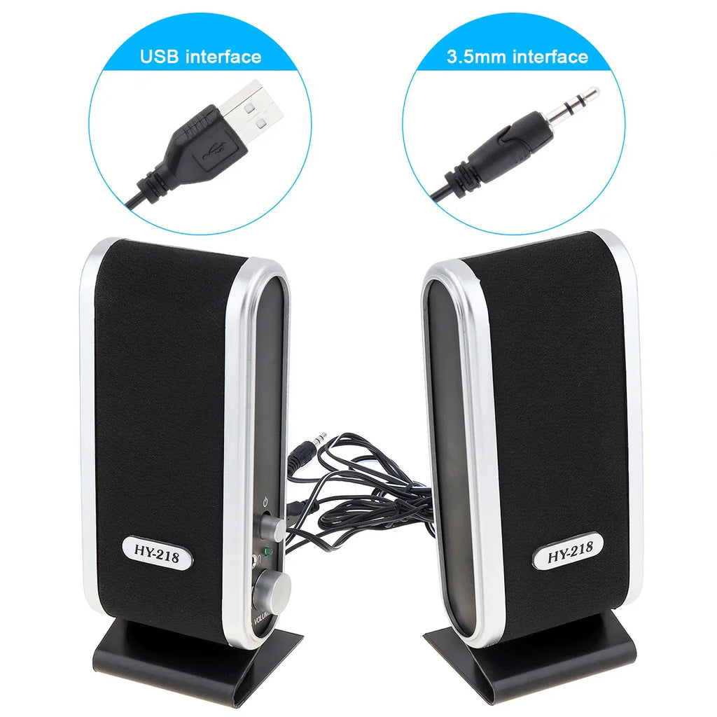 6W USB Wired Stereo Speakers for PC Laptop (White)