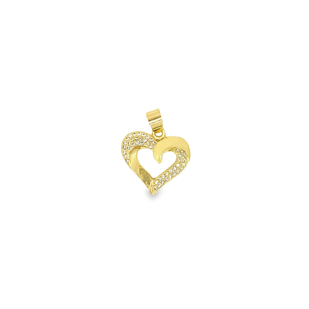 18K Gold Filled CZ Heart Pendant Charm