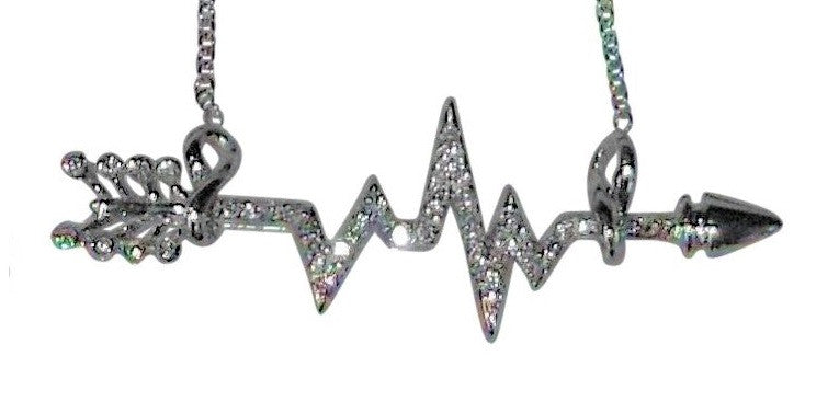Custom Design: Heartbeat Arrow with Infinity links- Necklace- Sterling Silver