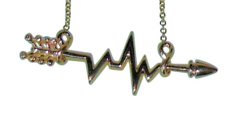 Custom Design: Heartbeat Arrow with Infinity links- Necklace- Sterling Silver