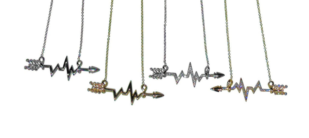 Custom Design: Heartbeat Arrow with Infinity links- Necklace- Sterling Silver