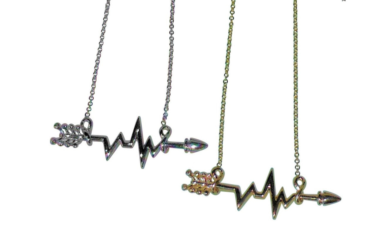 Custom Design: Heartbeat Arrow with Infinity links- Necklace- Sterling Silver