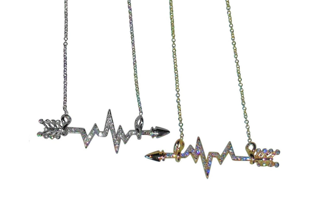 Custom Design: Heartbeat Arrow with Infinity links- Necklace- Sterling Silver
