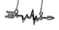 Custom Design: Heartbeat Arrow with Infinity links- Necklace- Sterling Silver