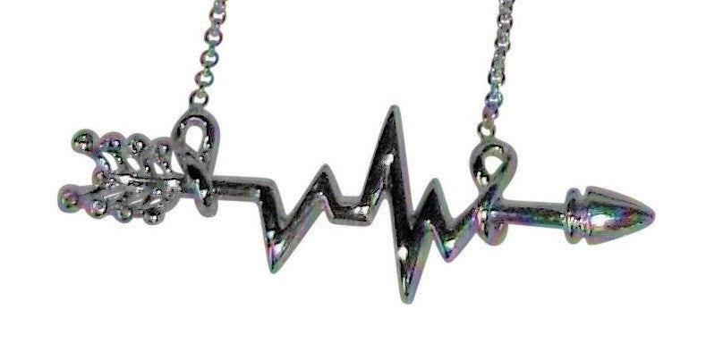 Custom Design: Heartbeat Arrow with Infinity links- Necklace- Sterling Silver