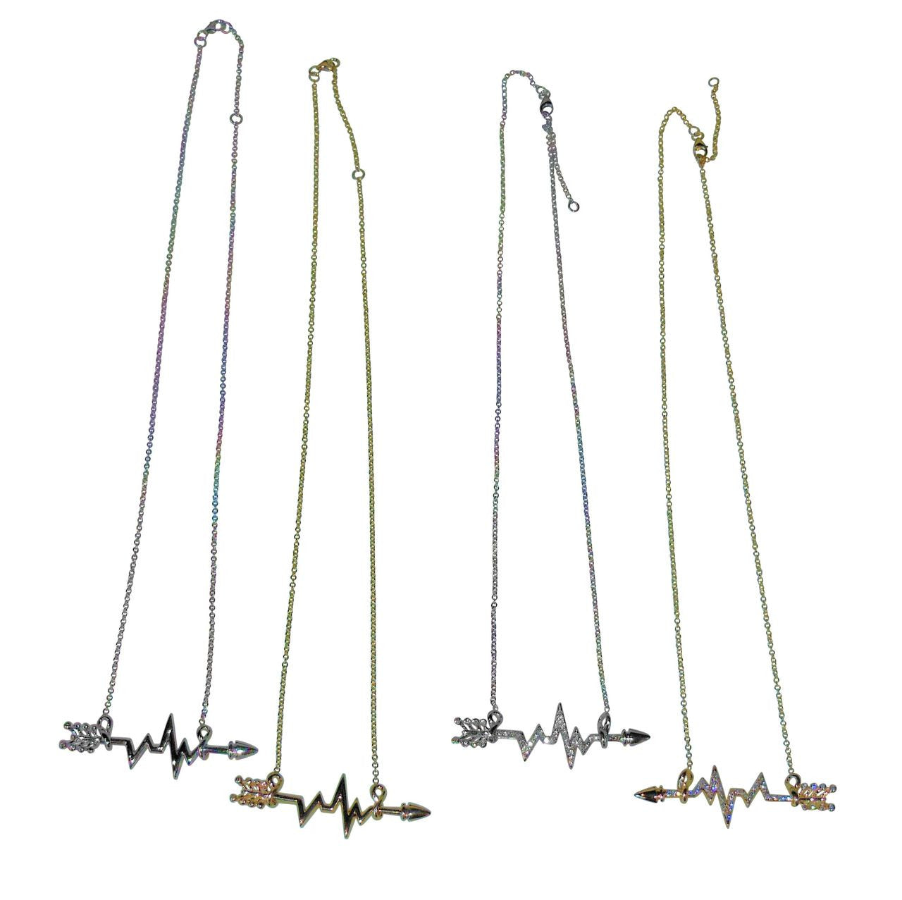Custom Design: Heartbeat Arrow with Infinity links- Necklace- Sterling Silver