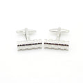 Silvertone Brass Ridgid Cylinder Cuff Links With Jewelry Box-0