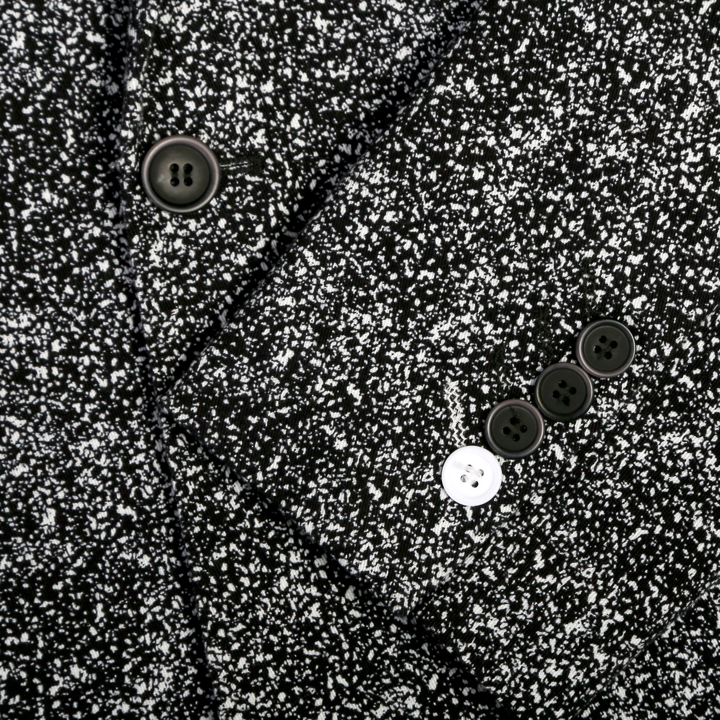 Chicago Slim Fit Black & White Spotted Notch Lapel Suit