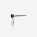 Garnet Radiant Elegance w/ Pearl Drop Ring