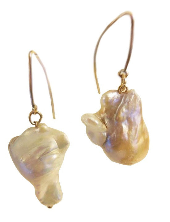 Jumbo Baroque Chinese Freshwater Pearl Earrings-One of a kind-008