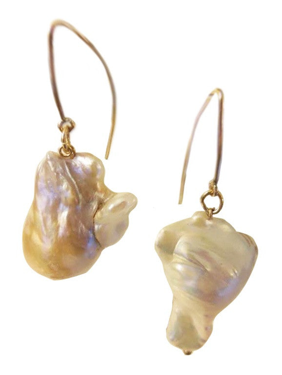 Jumbo Baroque Chinese Freshwater Pearl Earrings-One of a kind-008