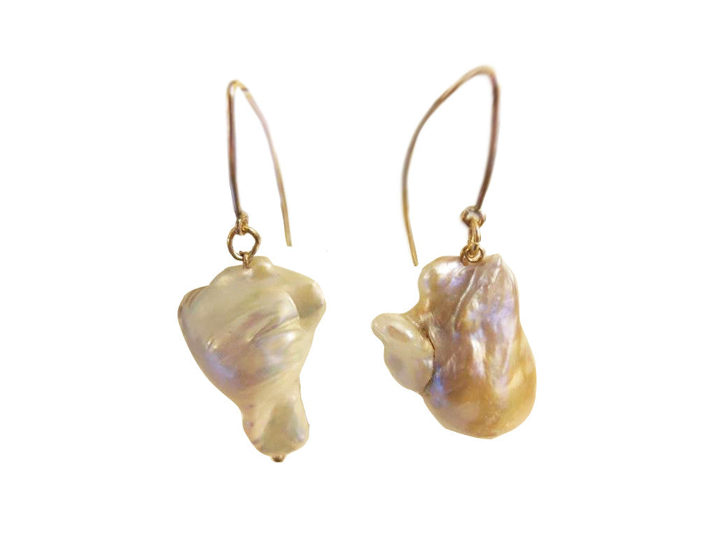 Jumbo Baroque Chinese Freshwater Pearl Earrings-One of a kind-008