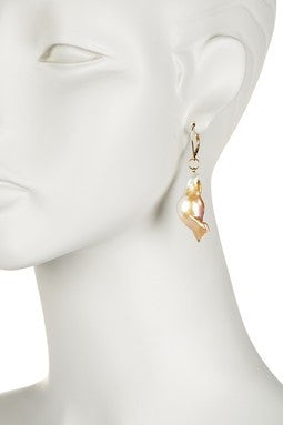 Jumbo Baroque Chinese Freshwater Pearl Earrings-One of a kind-008