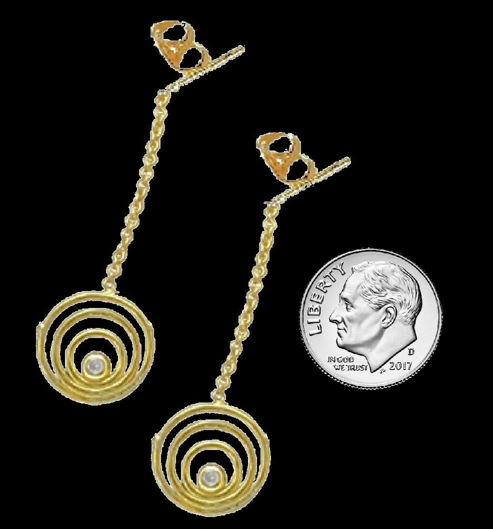 Karma Drop Earrings-14K Gold with Diamonds